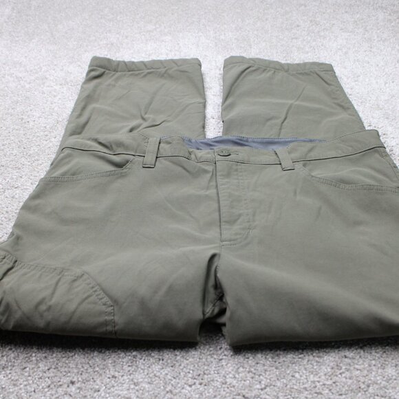 Eddie Bauer Pants Mens 38x26 Green Fleece Lined Tech Nylon Stretch Cargo Pocket - Picture 2 of 16